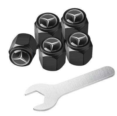 Захисні ковпачки на ніпеля Mercedes-Benz (Мерседес Бенз) 5 шт + ключ KSIN фото
